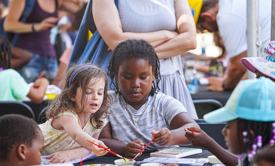 Kids at the Creativity and Discovery activation during Kids World 2024
