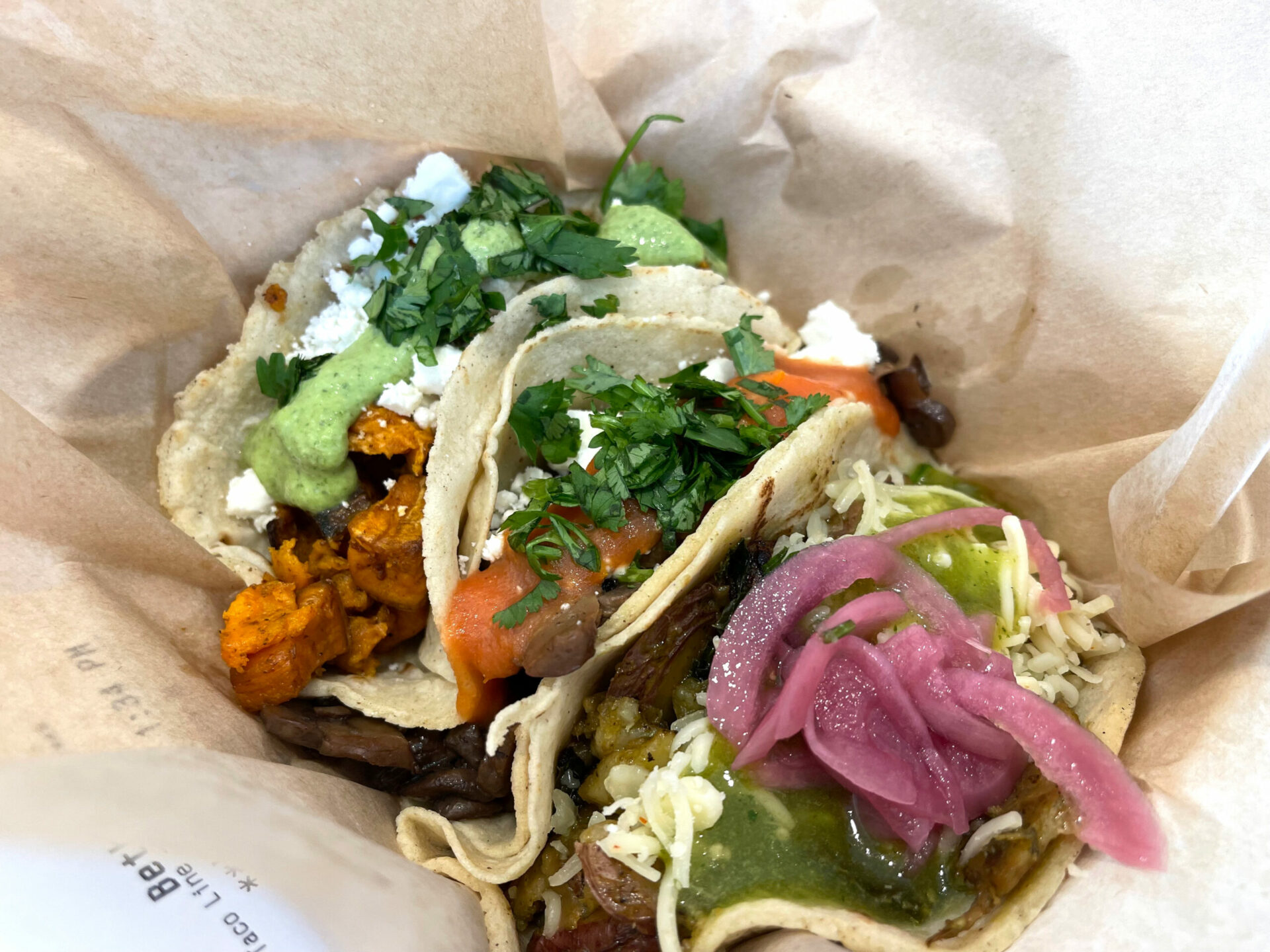 Vegetable tacos at Chaia Tacos in DC's Chinatown