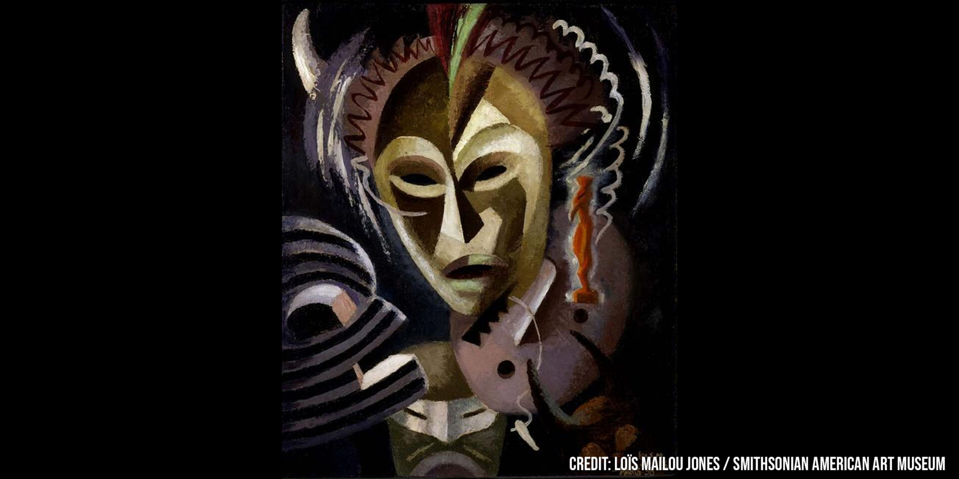 Loïs Mailou Jones, Les Fétiches, 1938, oil on linen, Smithsonian American Art Museum